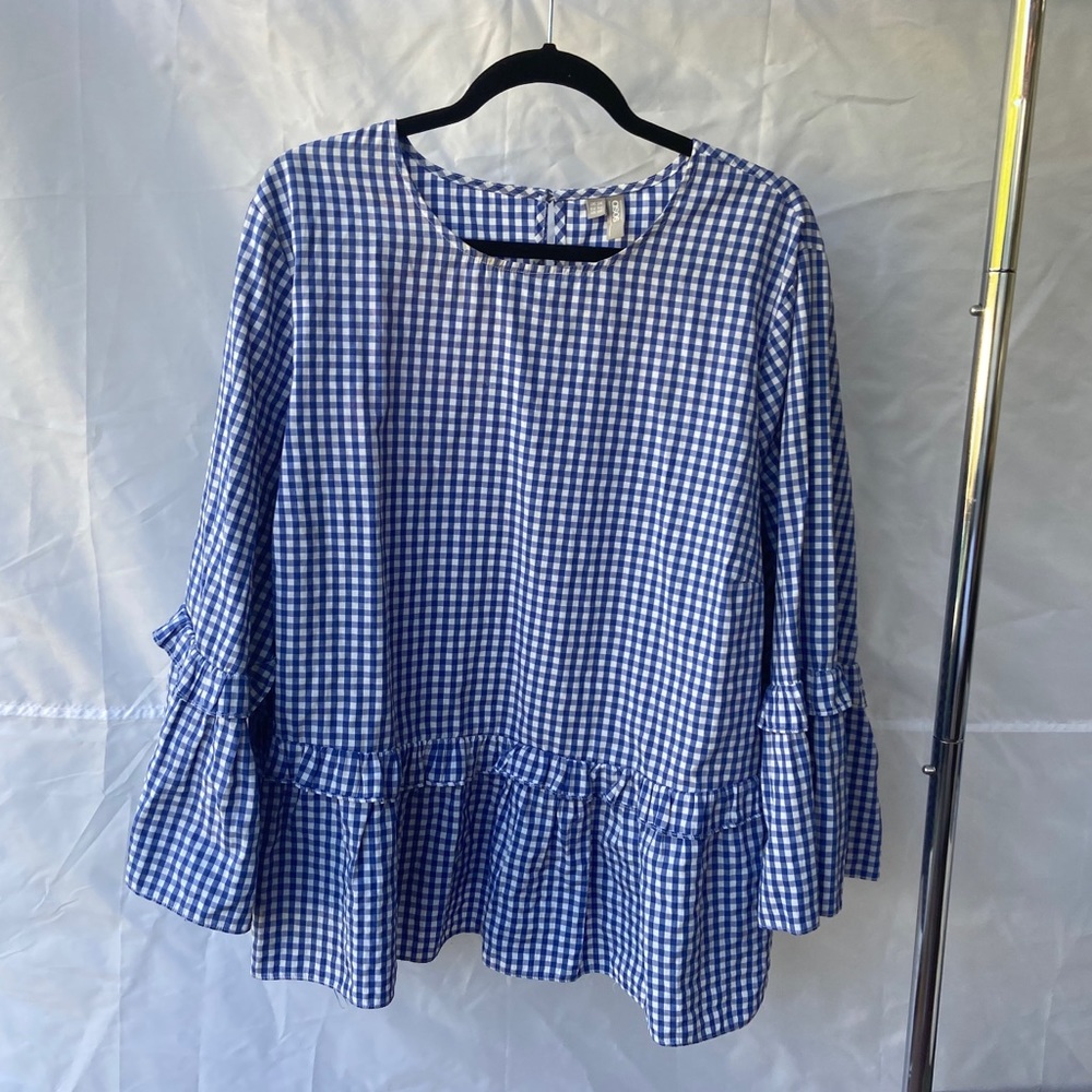 ASOS Curve Gingham Peplum Top